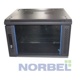 Neomax Монтажный шкаф Шкаф телекоммуникационный настенный 6U 600х450 , стеклянная дверь, замок-ключ 3 шт , разборный, цвет черный 1 коробка NM-CBWM-6U6045GKL-201-BK