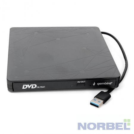 Gembird Устройство чтения-записи USB 3.0 DVD-USB-03 пластик, черный