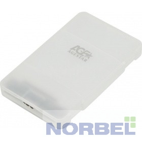 AgeStar Контейнер для HDD 3UBCP3 WHITE USB 3.0 Внешний корпус 2.5" SATAIII HDD SSD USB 3.0, пластик, белый, безвинтовая конструкция