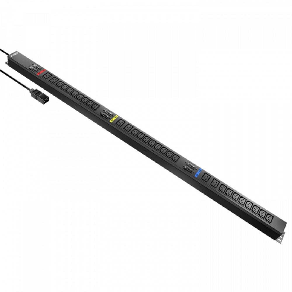 NTSS Блок розеток Блок распр.питания , Basic, 3ф32А, 22кВт, 6 гидр.авт., 24 С13, 6 С19, сталь, 3м каб., вил. IEC 60309 -PDU-KB512406-3025