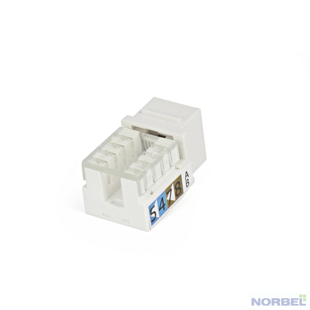 Hyperline Монтажное оборудование KJ9-8P8C-C6-90-WH Вставка Keystone Jack RJ-45 8P8C , категория 6, белая