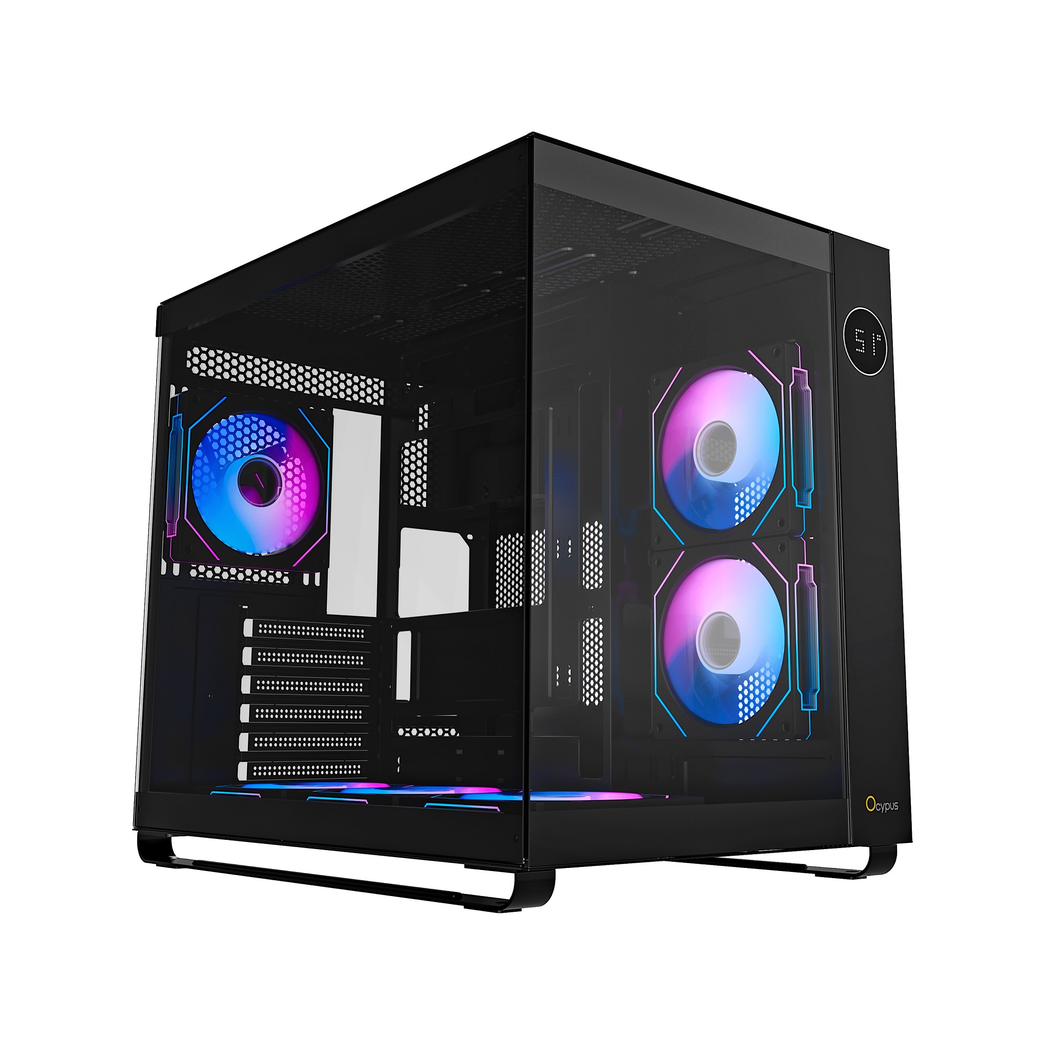 Ocypus Корпуса Case Iota C70 BK ARGB ATX win black 6 ARGB fans no PSU Tempered Glass