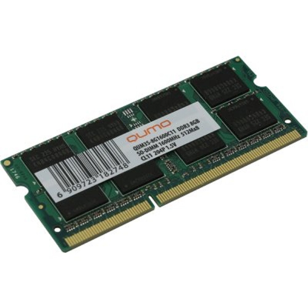 Qumo Модуль памяти DDR3 SODIMM 8GB QUM3S-8G1600C11 R PC3-12800, 1600MHz OEM RTL