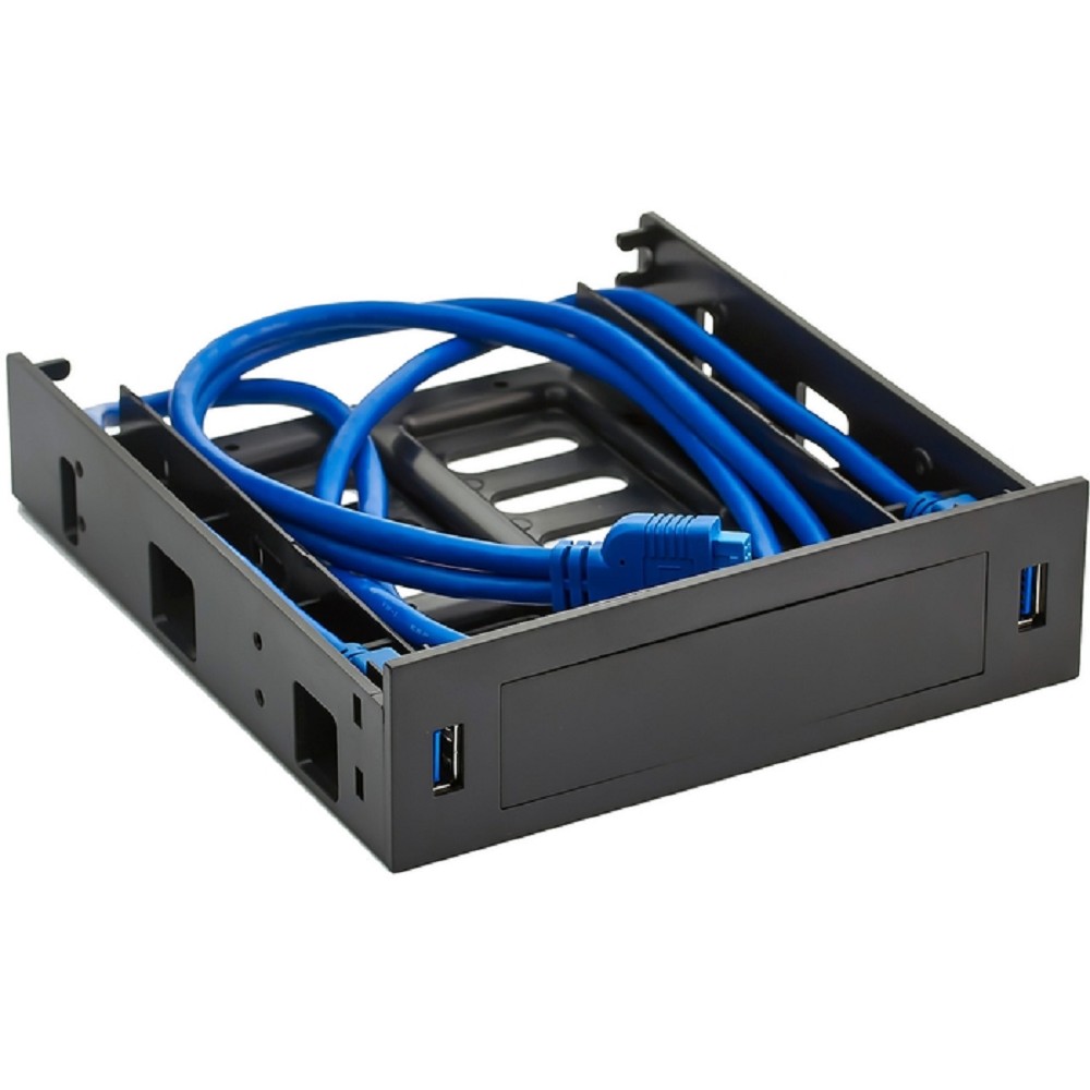 EXEGATE Рельсы для всех видов корпусов EX280445RUS Салазки переходник для установки HDD 2.5 3.5" в отсек 5.25" с 2 USB3.0 HD-2U3