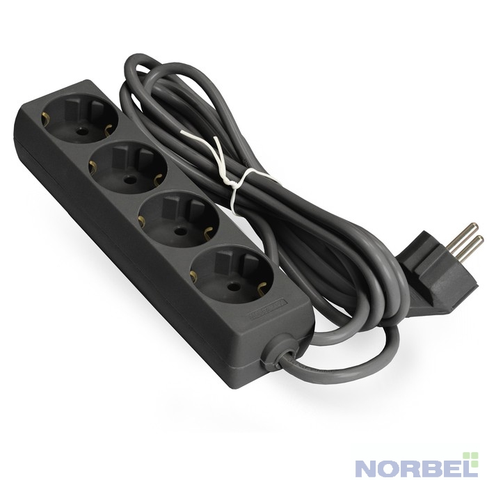 EXEGATE Сетевой фильтр EX285813RUS Удлинитель ECE-4-3B 4 евророзетки с заземлением, 3м, черный