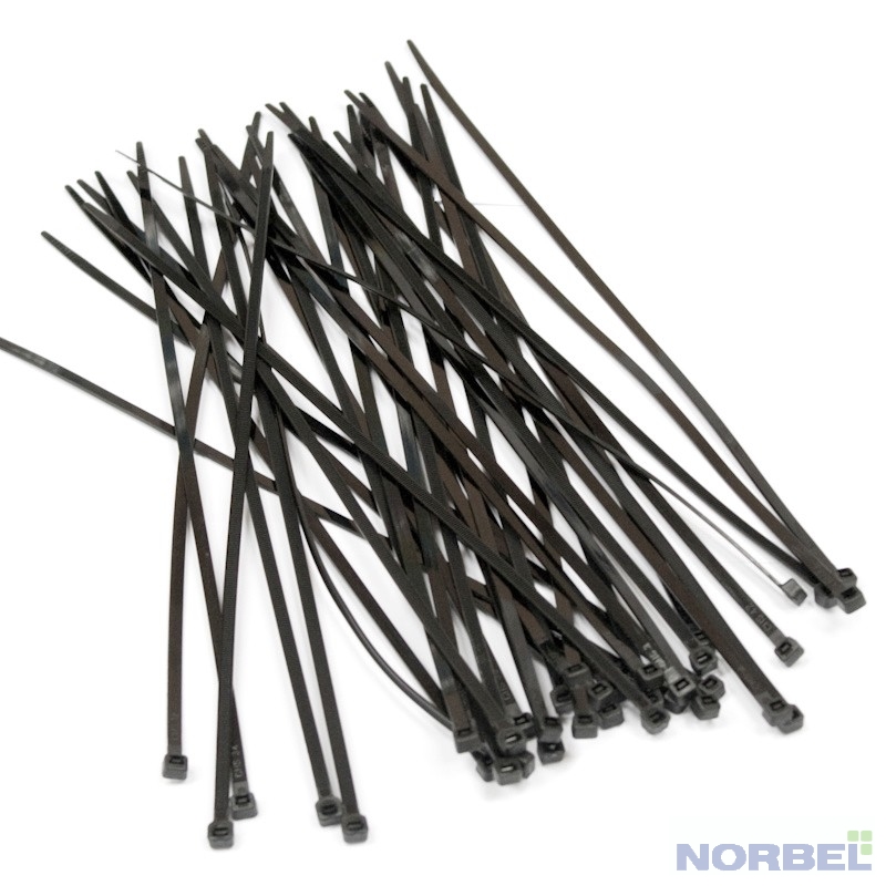 Hyperline Монтажное оборудование GT-200IBC Стяжка нейлоновая неоткрывающаяся, безгалогенная halogen free , 200x3.6мм, черная, 100 шт