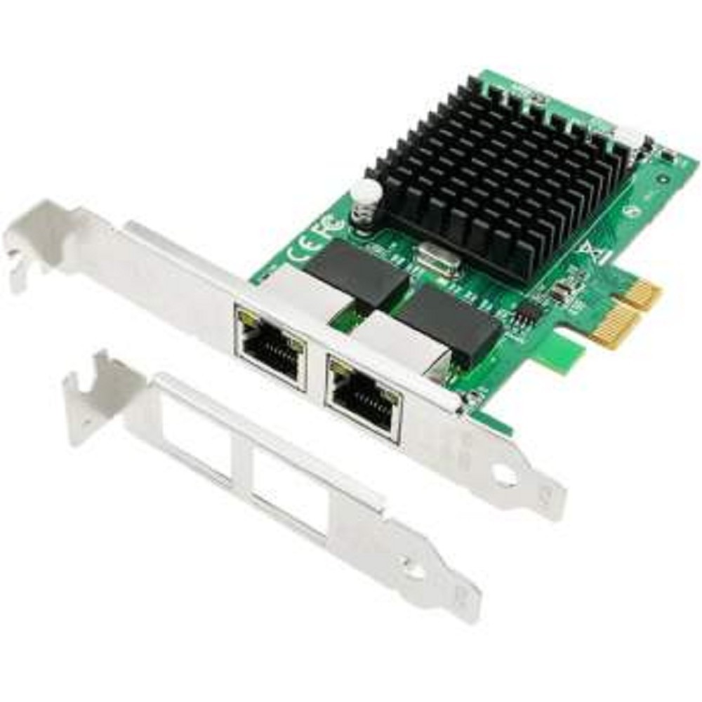 Orient - Сетевые карты XWT-INT82L2PE, Сетевая карта PCI-Ex1 v1.0a 2xRJ45 Gigabit Ethernet, Intel 82571GB chipset, 1 Гбит с, 2 планки крепления в комплекте 31282