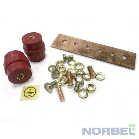 Hyperline Монтажное оборудование TGRB-SET Комплект заземления для шкафов шина заземления+винты