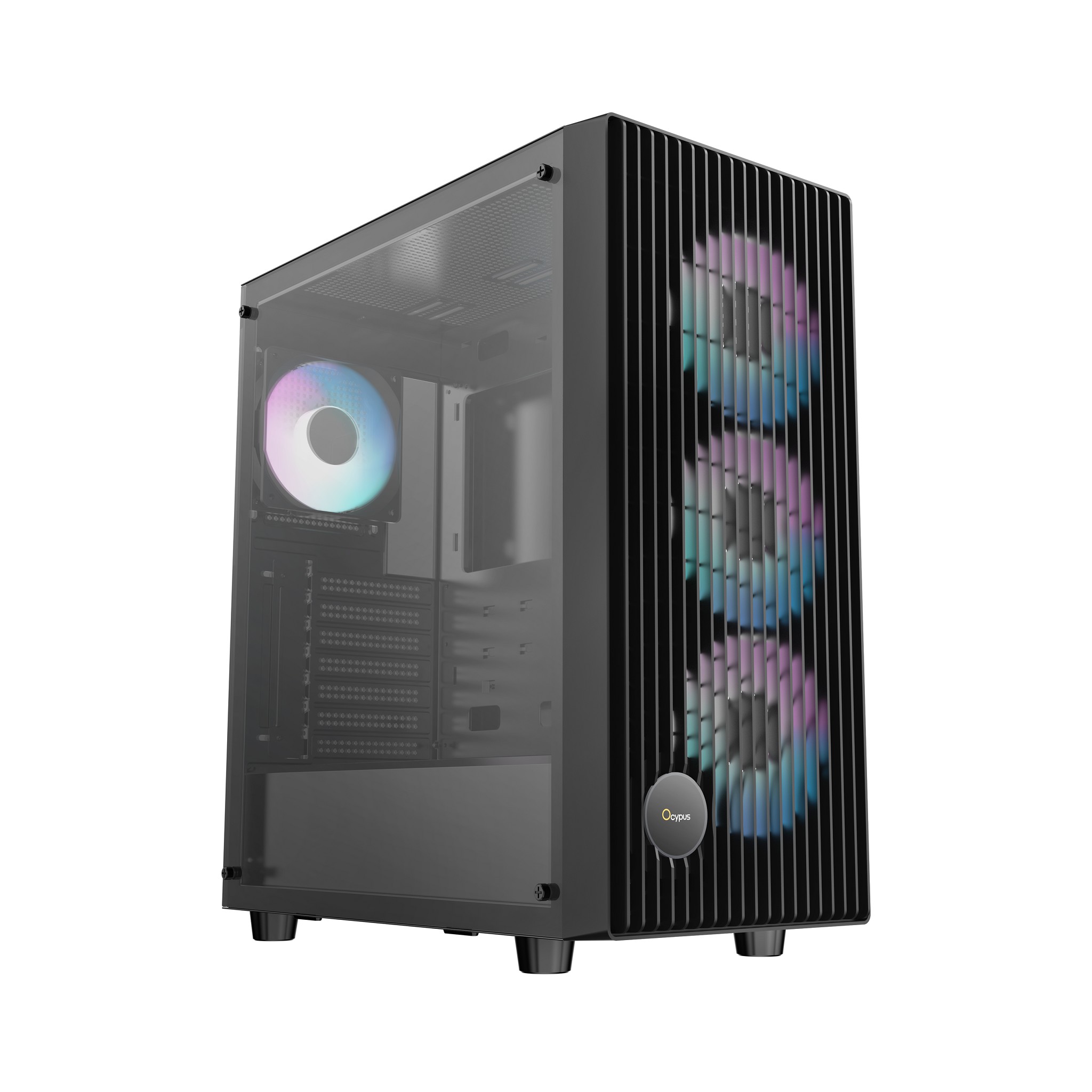 Ocypus Корпуса Case Gamma C70 BK ARGB ATX win black 4 ARGB fans no PSU Tempered Glass