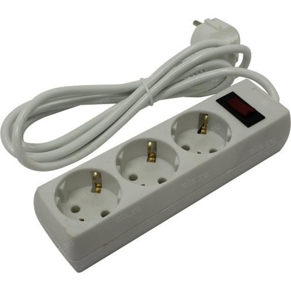 EXEGATE Сетевой фильтр EX279346RUS Удлинитель EC-3-1.8W 3 розетки, 1.8м, евровилка, белый