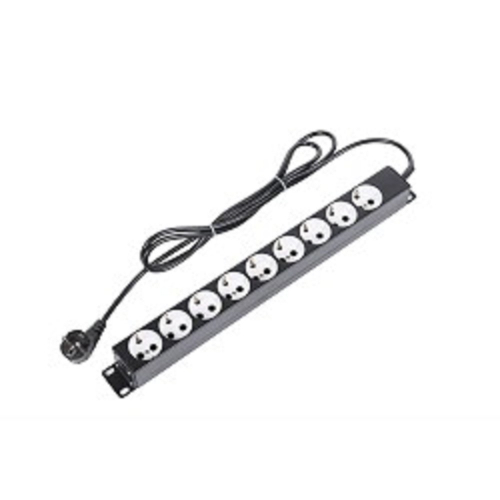 ЦМО Блок силовых розеток 19" со шнуром 2.0 м без выключателя, 9 розеток БР-9П-Ш-9005