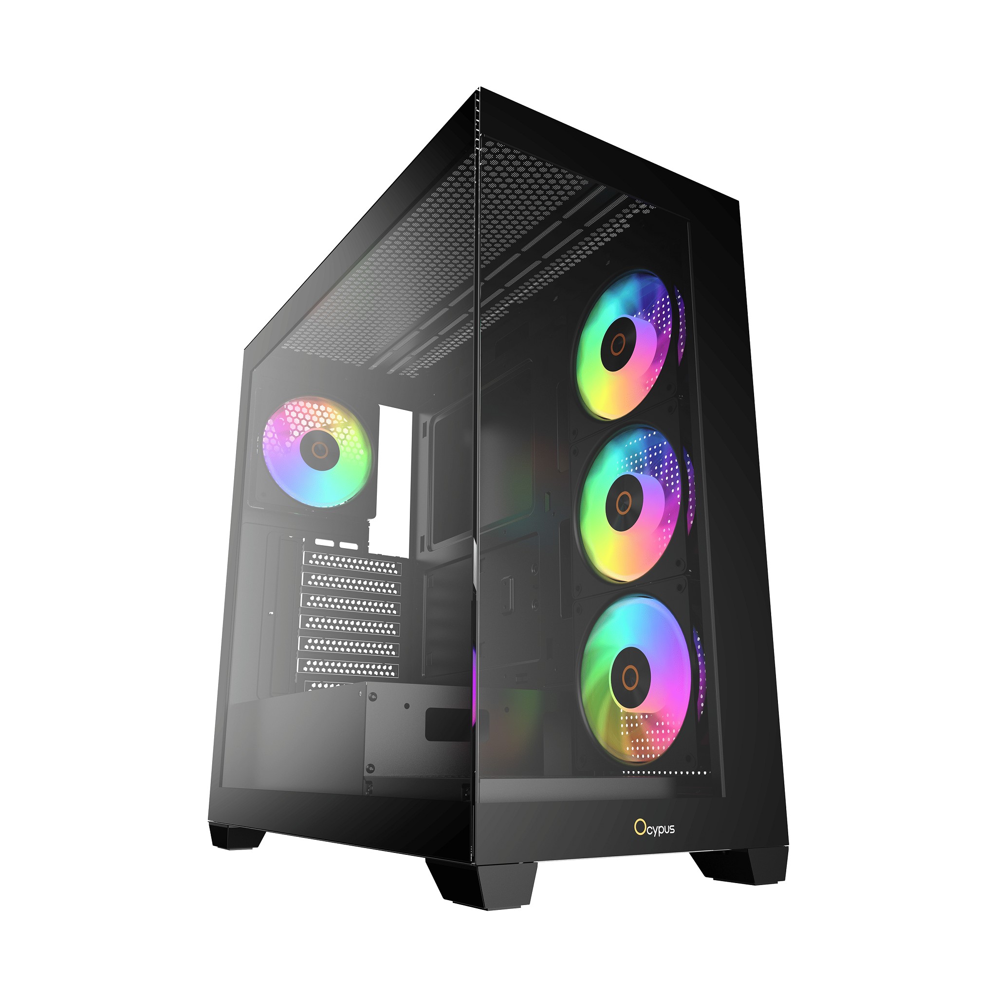 Ocypus Корпуса Case Gamma C72 BK ARGB ATX win black 4 ARGB fans no PSU Tempered Glass