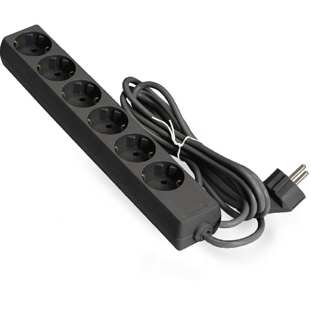 EXEGATE Сетевой фильтр EX285828RUS Удлинитель ECE-6-1.8B 6 евророзетки с заземлением, 1.8м, черный