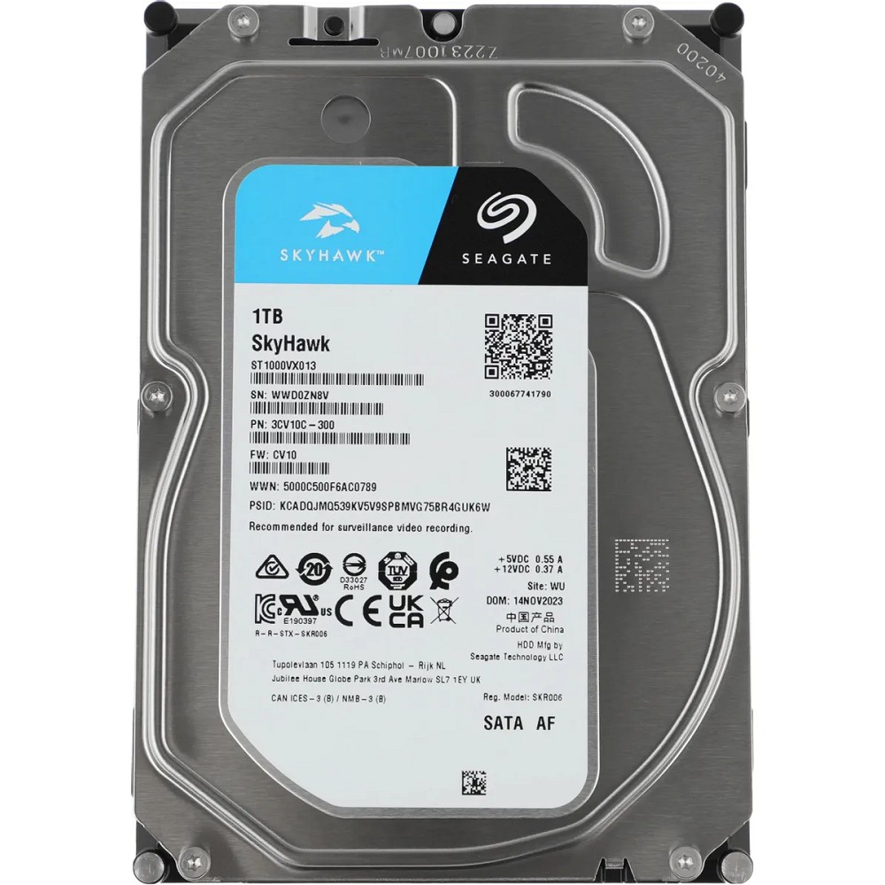 Seagate Жесткий диск 1TB Skyhawk ST1000VX013