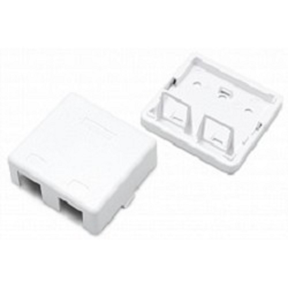 Hyperline Монтажное оборудование SBB3-2-WH Корпус настенной розетки для установки 2-х вставок типа Keystone Jack, белый