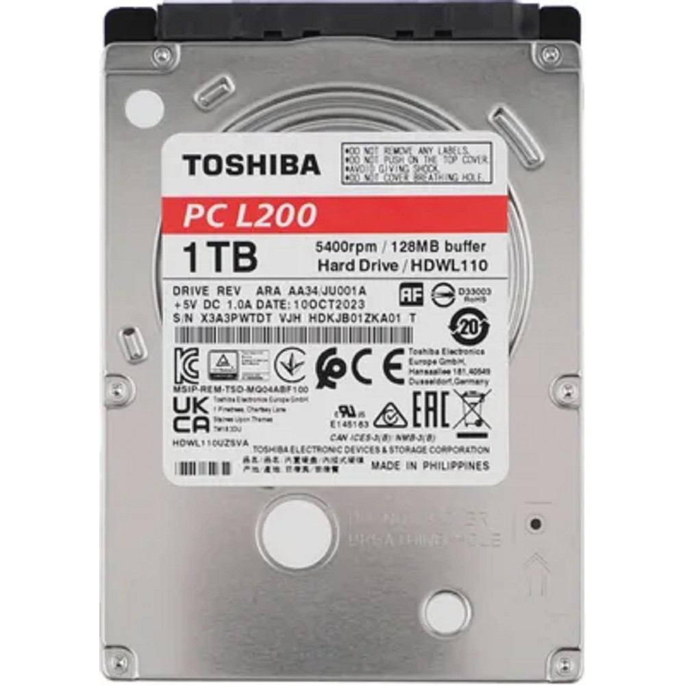 Toshiba Жесткий диск 1TB L200 Slim HDWL110UZSVA HDKCB88ZKA01T