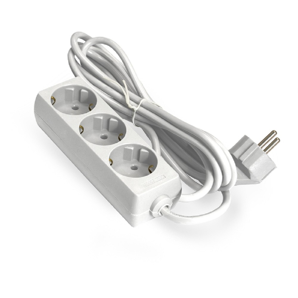 EXEGATE Сетевой фильтр EX285806RUS Удлинитель ECE-3-3W 3 евророзетки с заземлением, 3м, белый