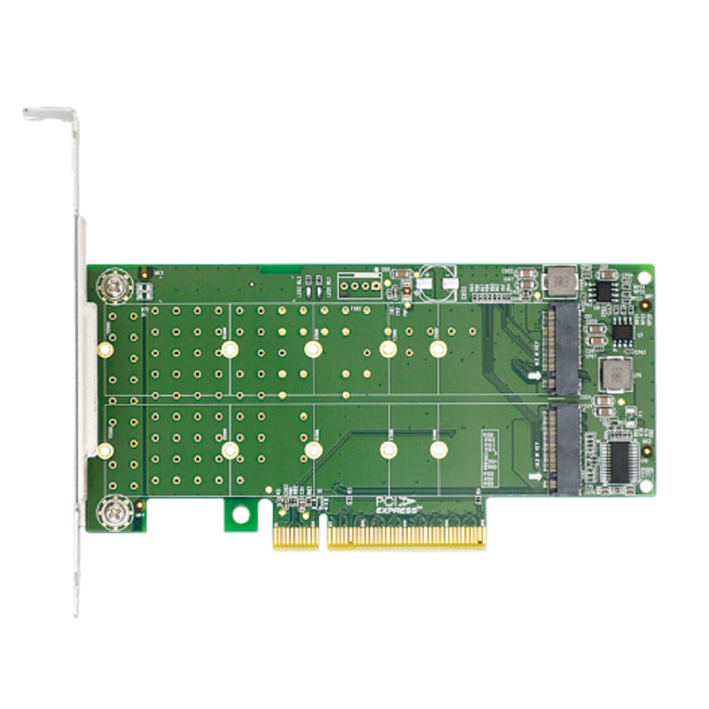 Lr-Link Сетевое оборудование LRNV95N8 PCIe x8 to 2-Port M.2 NVMe Adapter, Supports 2 M.2 NVMe SSD for 2230, 2242, 2260,2280 and 22110mm