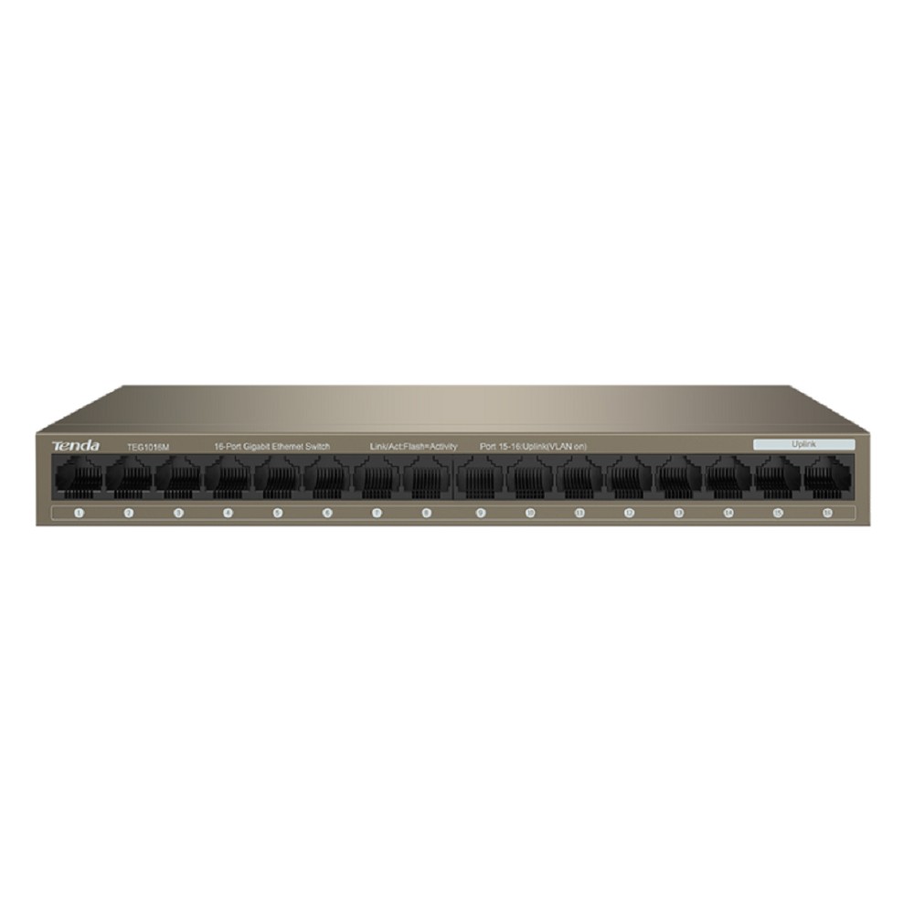 Tenda Сетевое оборудование TEG1016M Коммутатор настольный 16-Ports 10 100 1000 Base-T Gigabit Switch