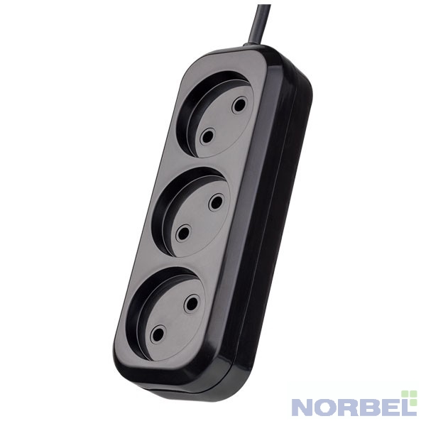 Perfeo Сетевые фильтры Сетевой удлинитель без заземления "RU POWER", PF B4066 3,0м, 3 розетки, чёрный Р16-012