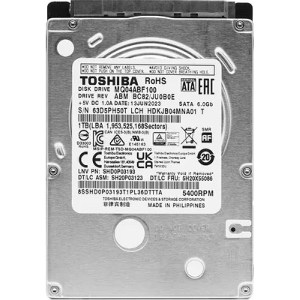 Toshiba Жесткий диск 1TB SATA3 MQ04ABF100 MQ04 512E 5400rpm 128Mb 2.5"