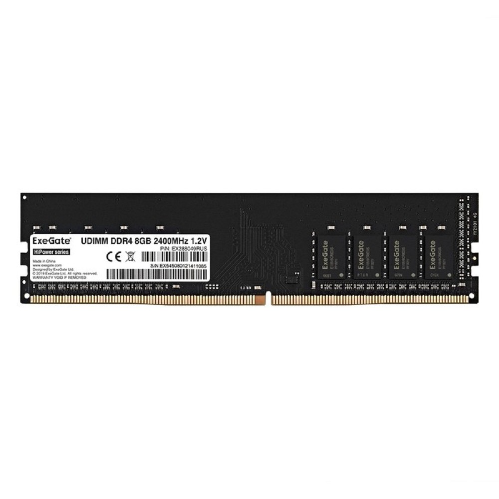 EXEGATE Модуль памяти EX288049RUS Модуль памяти HiPower DIMM DDR4 8GB <PC4-19200> 2400MHz