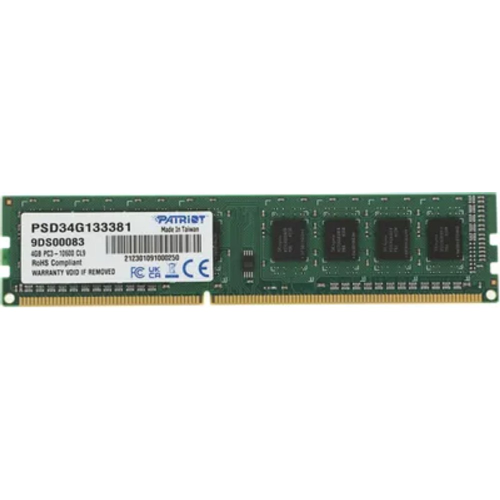 Patriot Модуль памяти DDR3 DIMM 4GB PC3-10600 1333MHz PSD34G133381