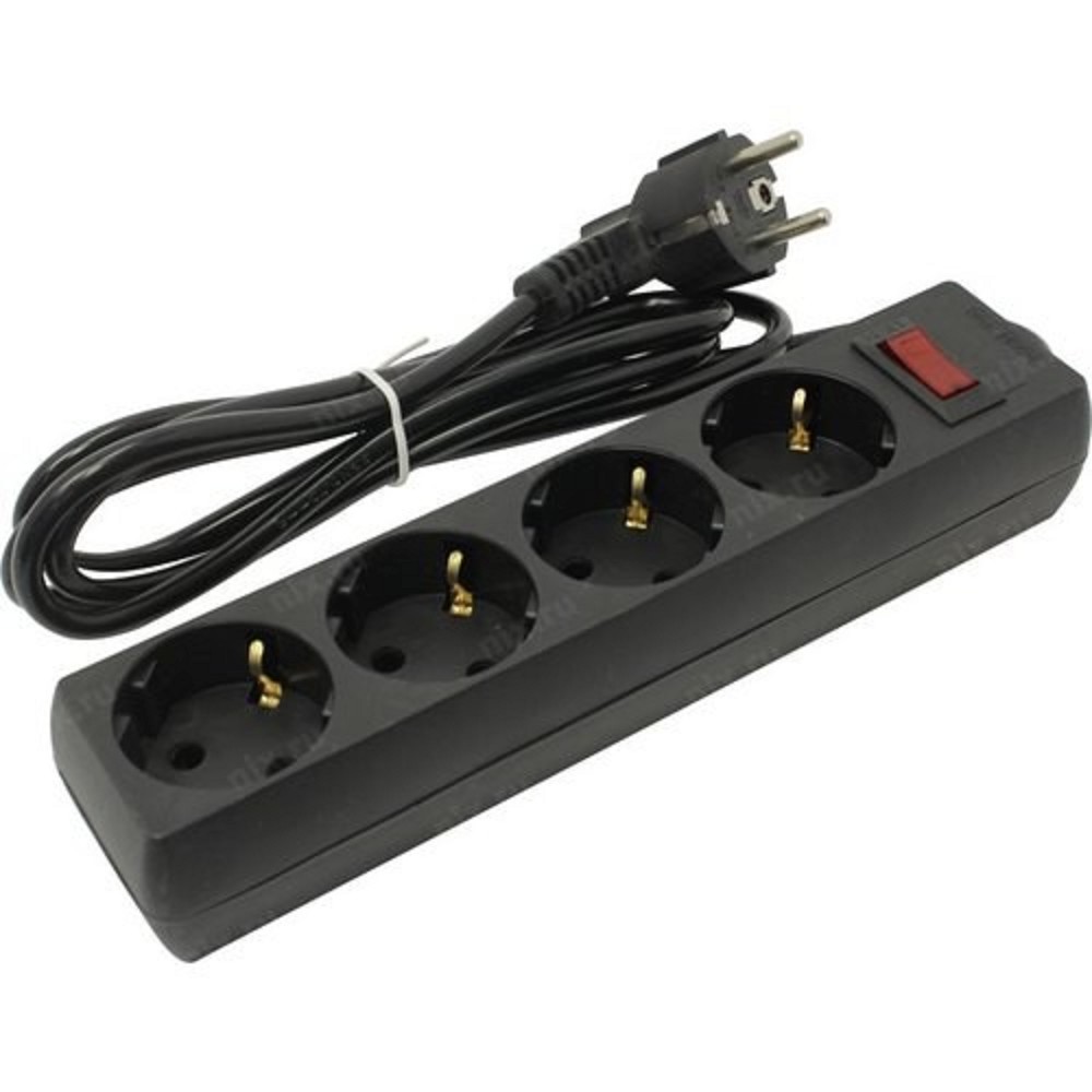 EXEGATE Сетевой фильтр EX279396RUS Удлинитель EC-4-1.8B 4 розетки, 1.8м, евровилка, черный