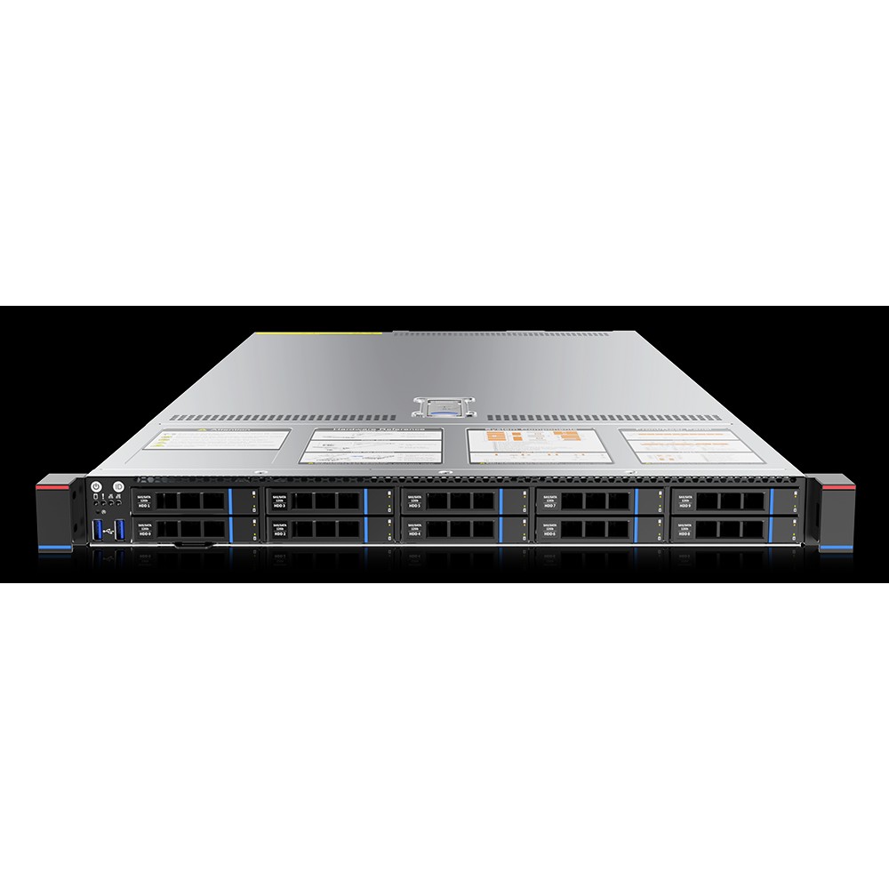 Gooxi Сервер SL101-D10R-NV-G4 1U 2xLGA4677 350W ; 32x DDR5; 10x 2.5" 8x SATA SAS NVMe + 2x NVMe ; 2х M.2 SATA 2280 22110 ; 1xPCIe 5.0x16; 2xPCIe 5.0x8 LP ; 2x OCP3.0 ; no LAN; IPMI ; RAIL; 2x1300W