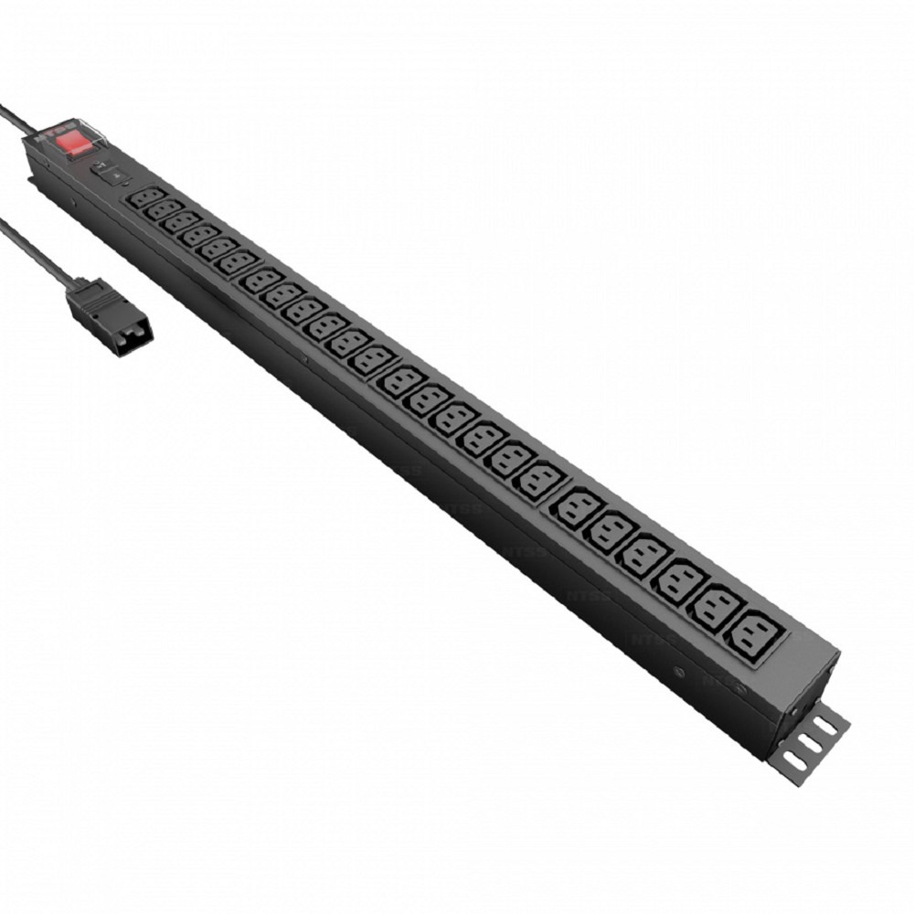 NTSS Блок розеток Блок распр.питания , Basic, 1ф16А, 3.7кВт, выкл. с подсв., 1 гидр.авт., 24 С13, сталь, 3м каб., вил. IEC 60320 C20 -PDU-KB2524-3C20