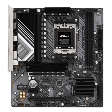 Asrock Материнская плата B650M-HDV M.2, Socket AM5, AMD B650, 2xDDR5-5200, HDMI+DP, 2xPCI-Ex16, 1xPCI-Ex1, 4xSATA3 RAID 0 1 10 , 2xM.2, 8 Ch Audio, 1x2.5GLan, 4+4 xUSB2.0, 2+4 xUSB3.2, 1+1 xUSB3.2 Type-C , mATX, RTL,