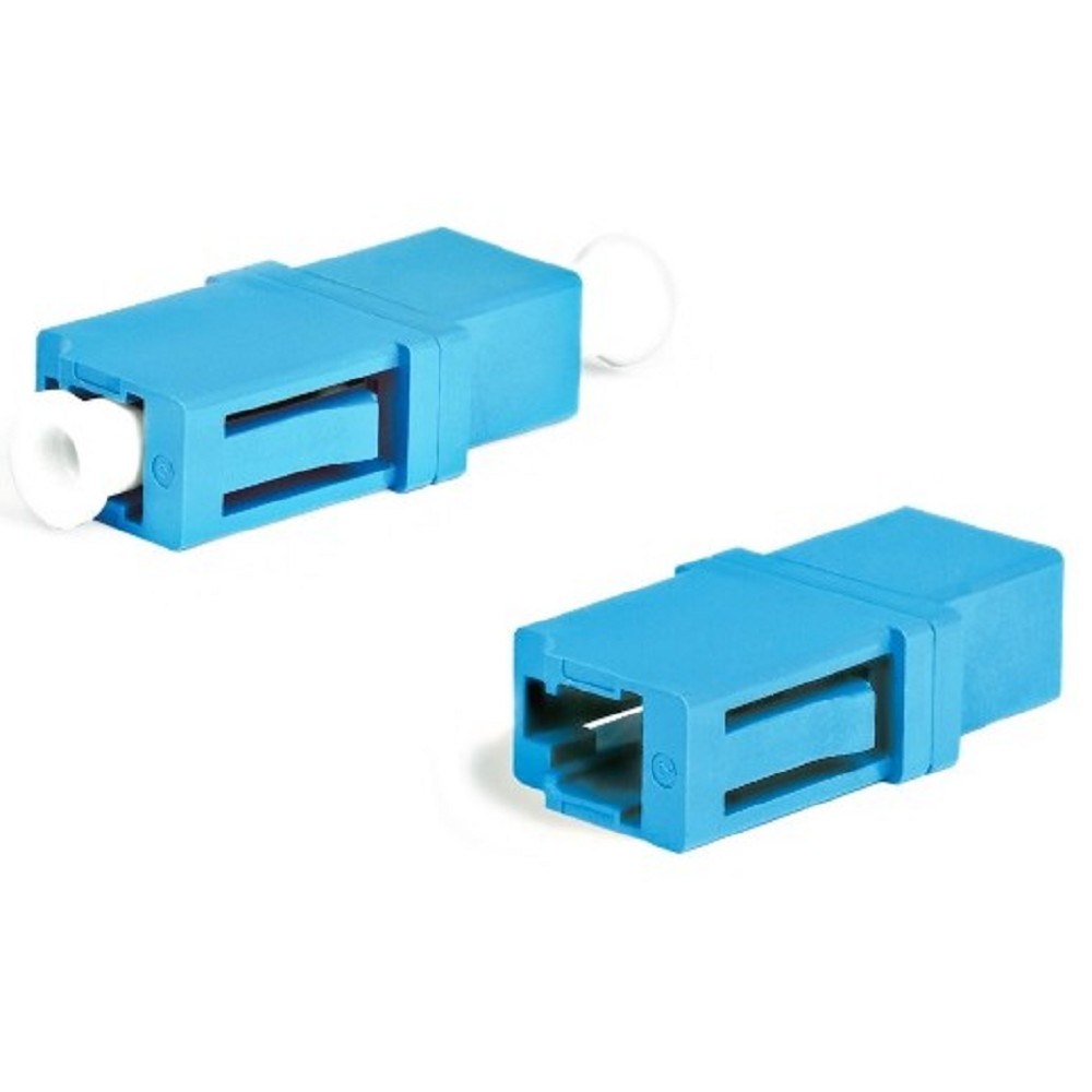 Hyperline Монтажное оборудование FA-P00Z-LC ­LC-N ­WH-BL Оптический проходной адаптер LC-LC, SM, simplex, корпус пластиковый, синий, белые колпачки