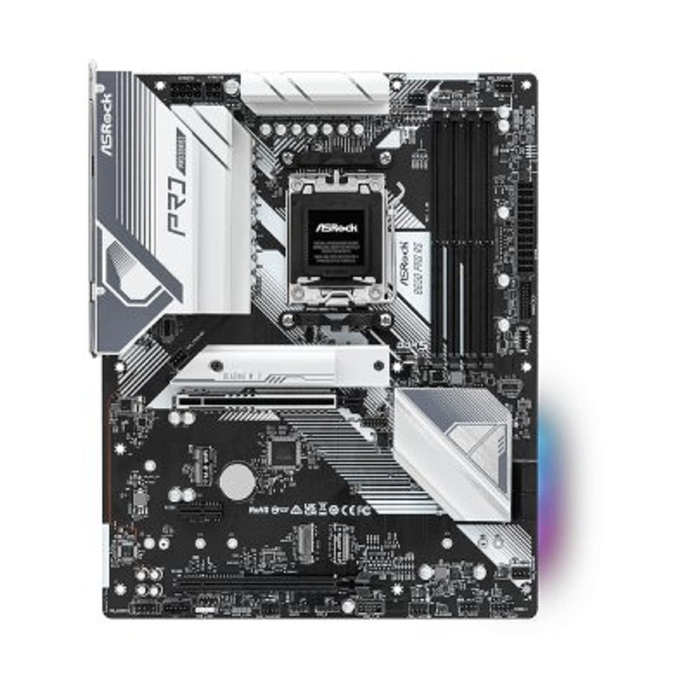 Asrock Материнская плата B650 PRO RS,Socket AM5, AMD B650, 4xDDR5-5200,HDMI+DP, 2xPCI-Ex16, 1xPCI-Ex1, 4xSATA3 RAID 0 1 10 , 3xM.2, 8 Ch Audio, 1x2.5GLan, 6+3 xUSB2.0, 3+2 xUSB3.2, 1+1 xUSB3.2 Type-C , ATX, RTL,