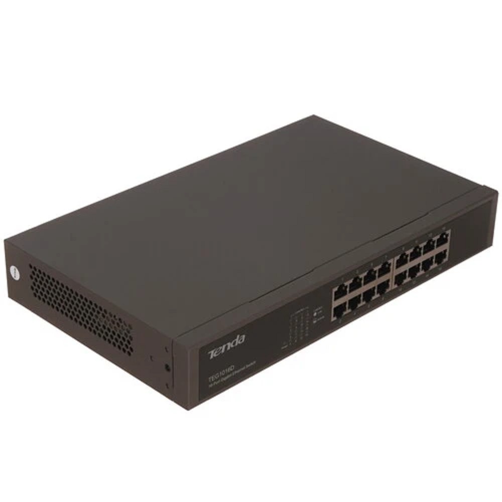 Tenda Сетевое оборудование TEG1016D Коммутатор в стойку 16-Ports 10 100 1000 Base-T Gigabit Switch